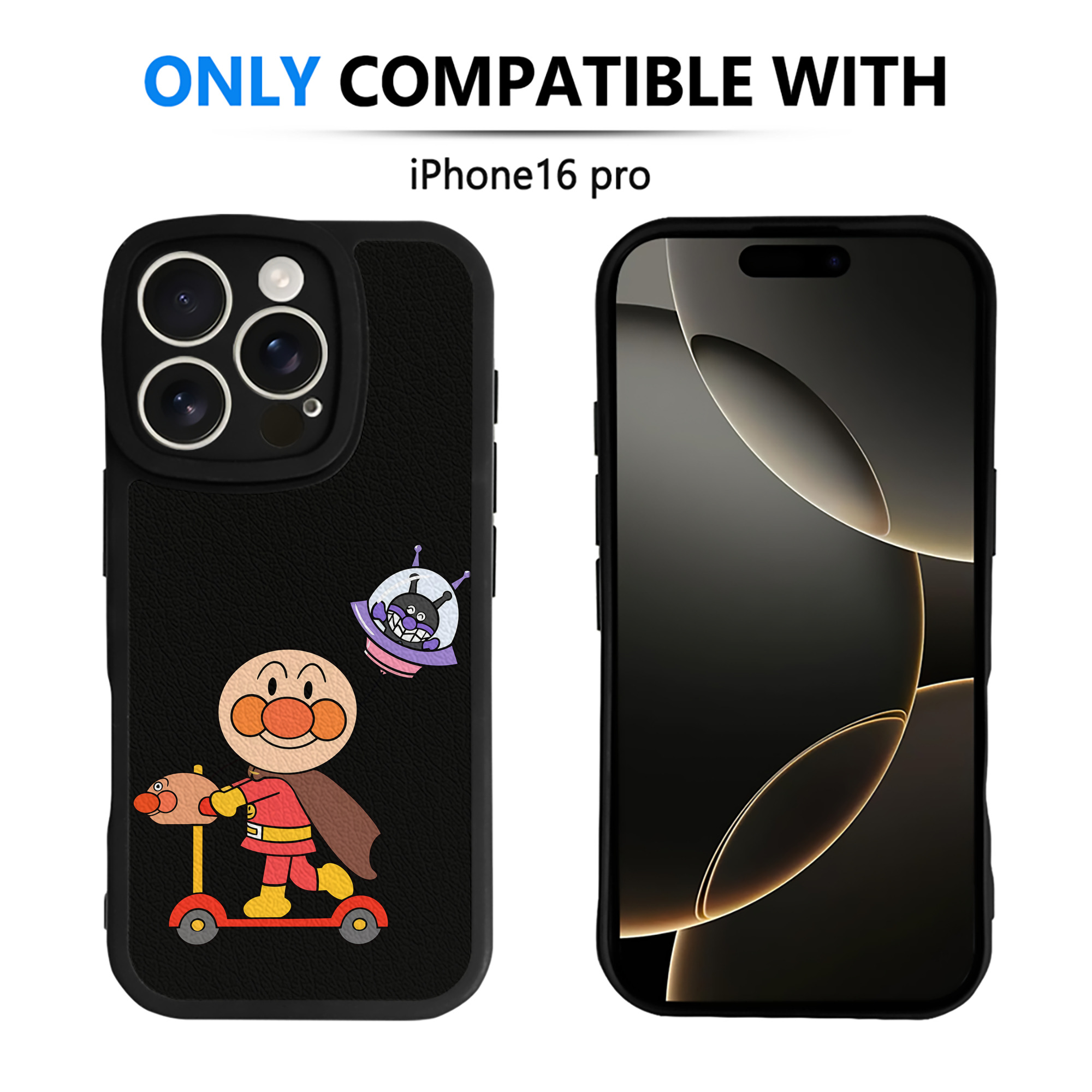 （画像用） アンパンマン Anpanman 【iPhone 16シリーズ対応】シリコンスマホケース（レザー調） 材質：シリコン